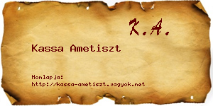 Kassa Ametiszt névjegykártya